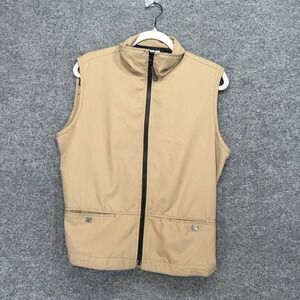 Romfh Equestrian Vest Women 2 Tan Ripstop Full Zip Lightweight Logo Made in USA